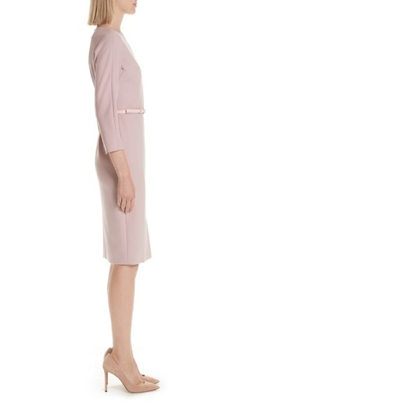 Max Mara Belted Stretch Wool Dress in Pink, NWT, Size 4 - Picture 7 of 16